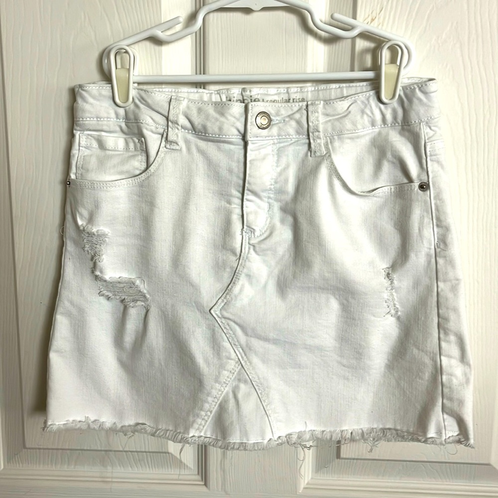 Girl size 14 white denim shirt with built in shorts. Like new!